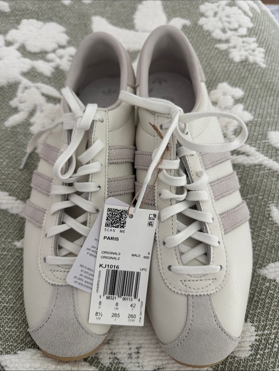 adidas Originals Shoes - Adidas Originals Paris Leather Sneakers Off White Gray Men’s 8 1/2 Women’s 9.5